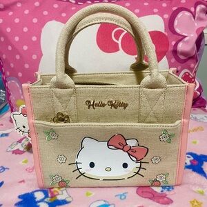 Hello Kitty Tan and Pink Tote Bag